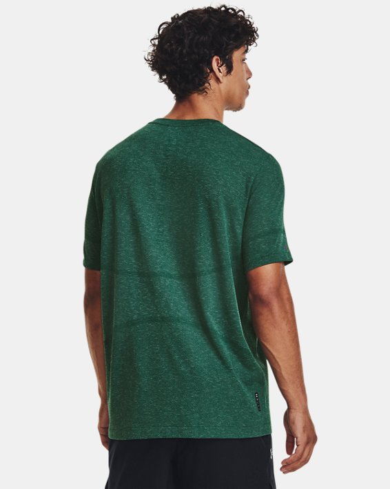 เสื้อแขนสั้น UA RUSH™ Seamless Legacy สำหรับผู้ชาย in Green image number 1